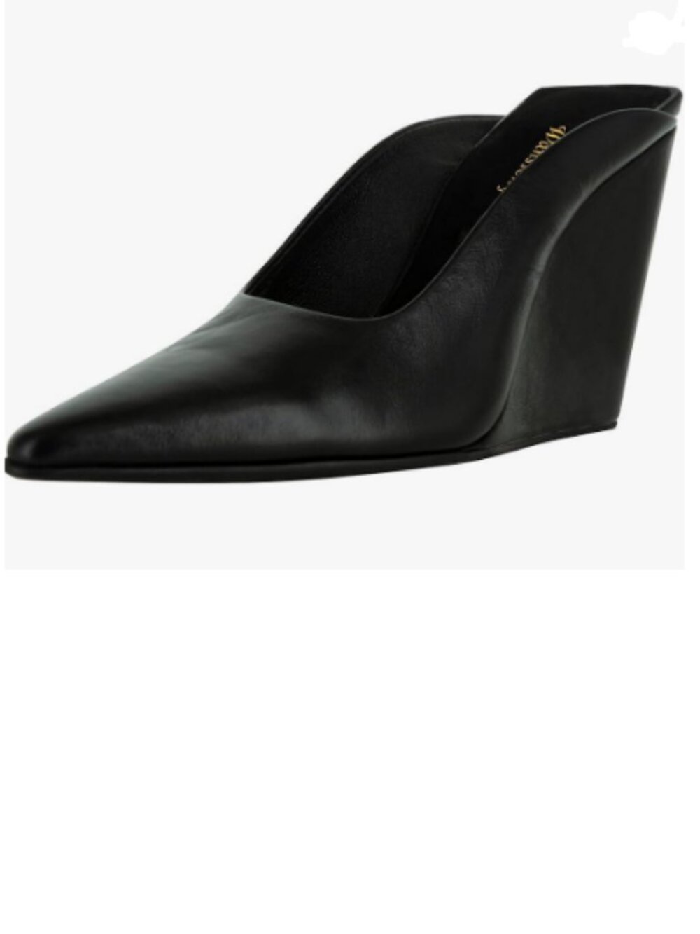 Wansseny Black Chic Pointed Toe Wedge High Heel Mules Slip On Ladies Dressy Shoe